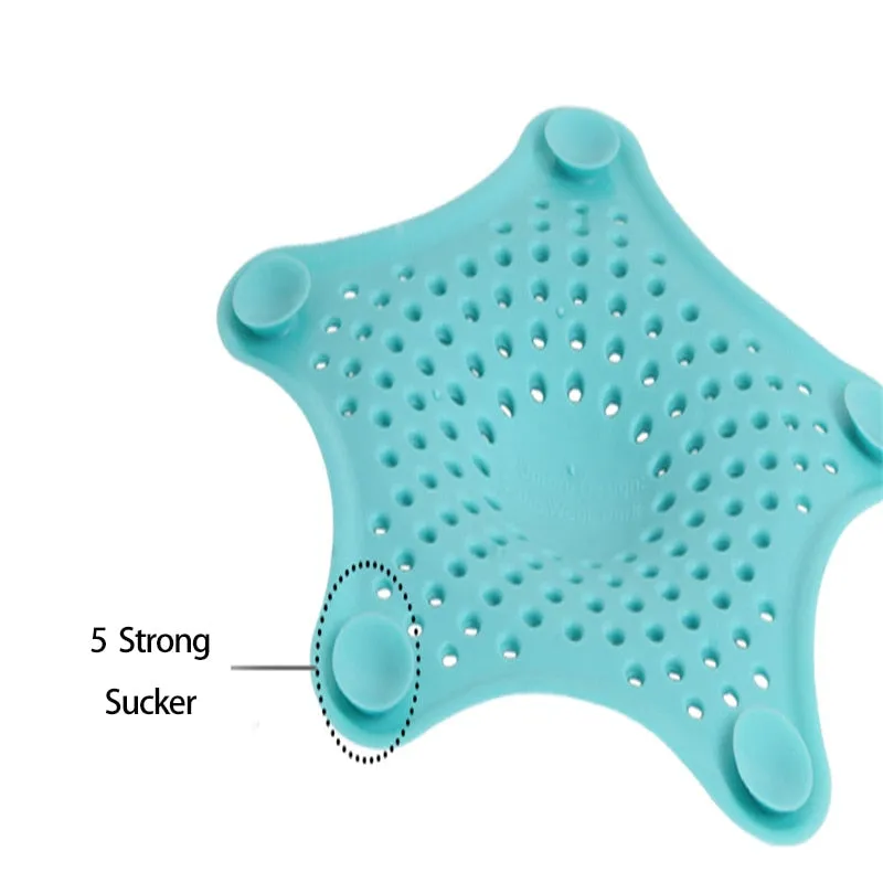 1Pc Star Sewer Outfall Strainer Sink Filter Anti-blocking Floor Drain Hair Stopper Catcher
