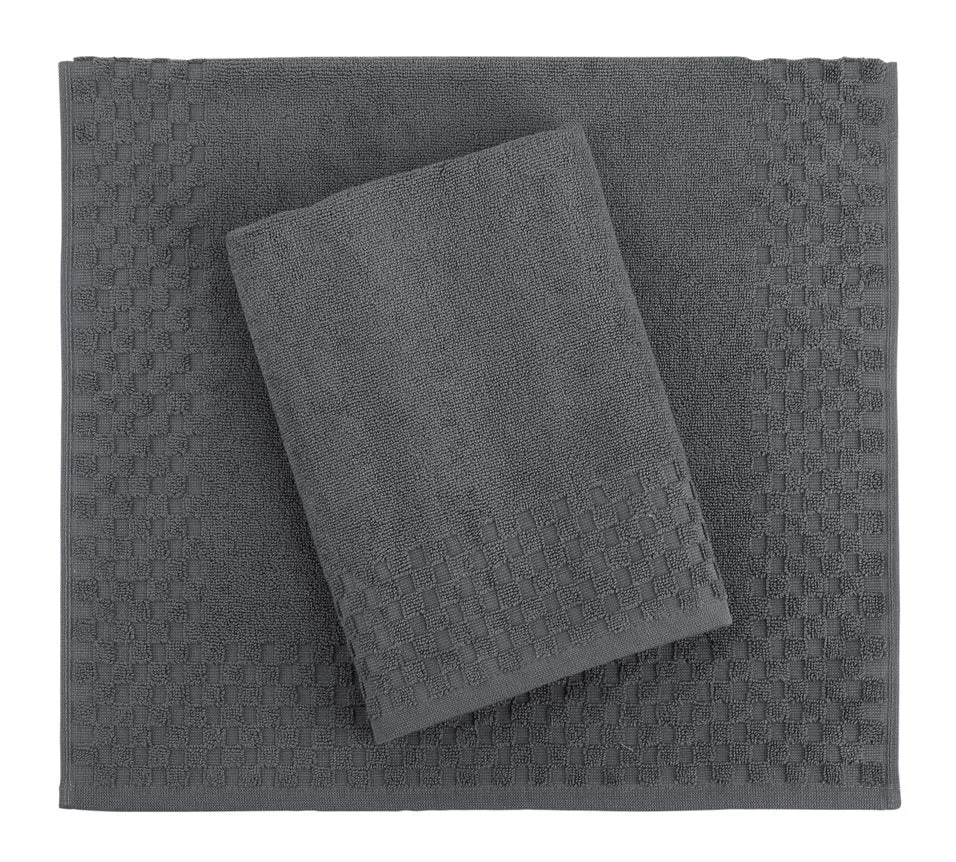 2 Piece Cotton Bath Mat Set - Non-Slip & Absorbent Bathroom Rugs | Machine Washable 100% Cotton Bath Mats (20"x34") by Classic Turkish Towels