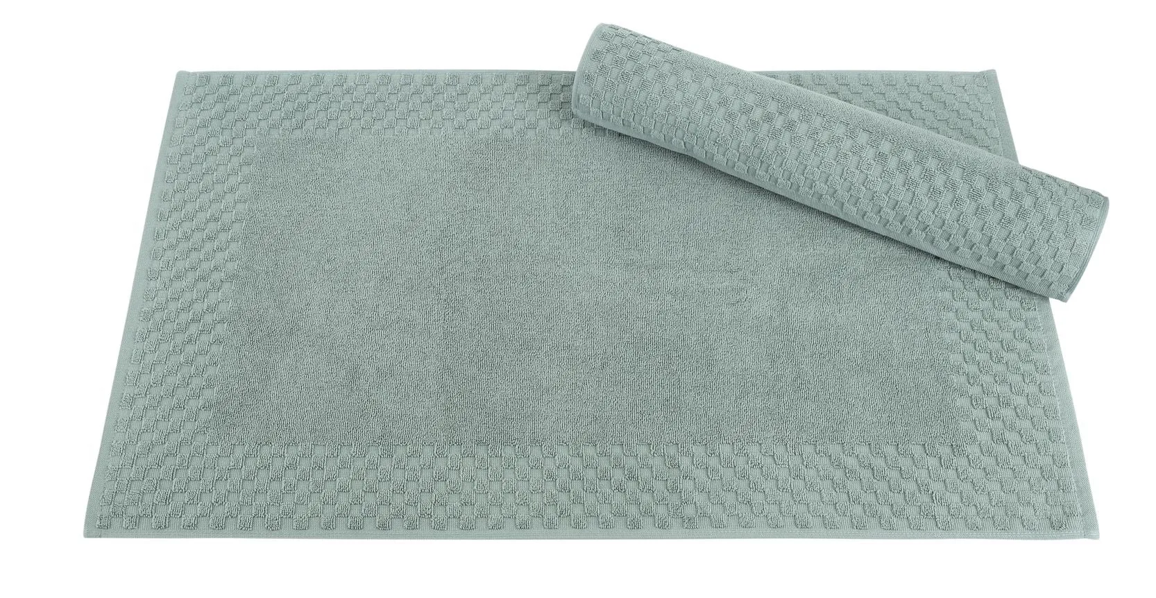 2 Piece Cotton Bath Mat Set - Non-Slip & Absorbent Bathroom Rugs | Machine Washable 100% Cotton Bath Mats (20"x34") by Classic Turkish Towels