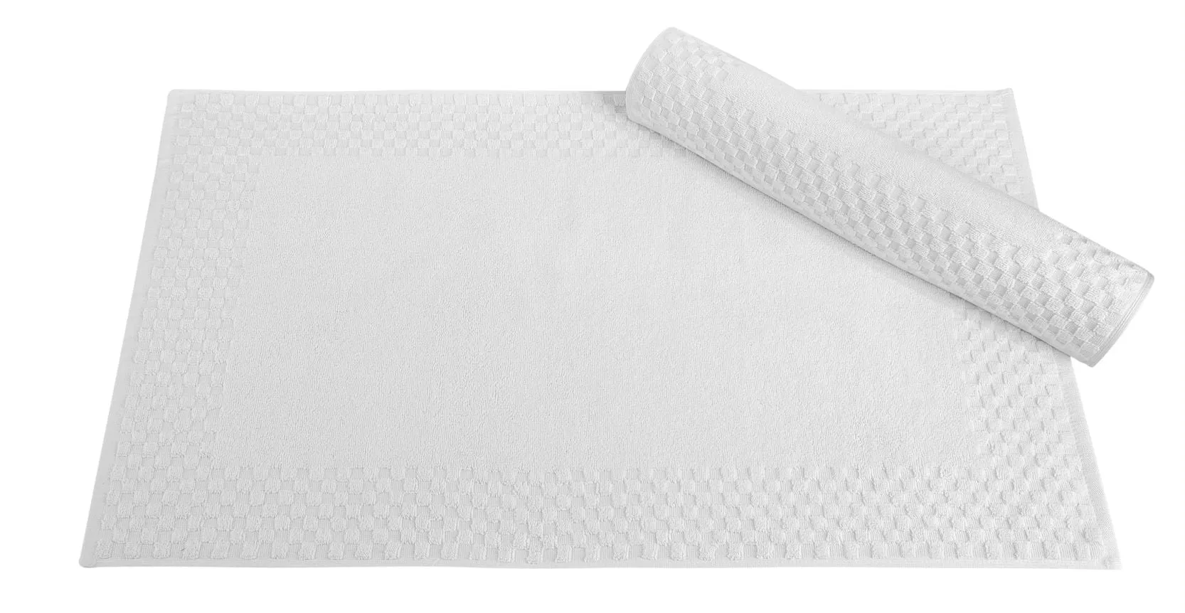 2 Piece Cotton Bath Mat Set - Non-Slip & Absorbent Bathroom Rugs | Machine Washable 100% Cotton Bath Mats (20"x34") by Classic Turkish Towels