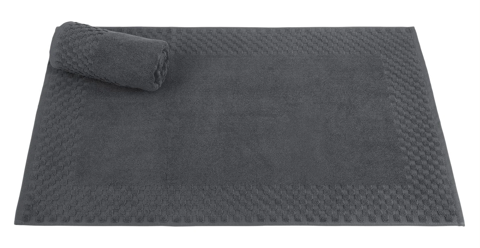 2 Piece Cotton Bath Mat Set - Non-Slip & Absorbent Bathroom Rugs | Machine Washable 100% Cotton Bath Mats (20"x34") by Classic Turkish Towels