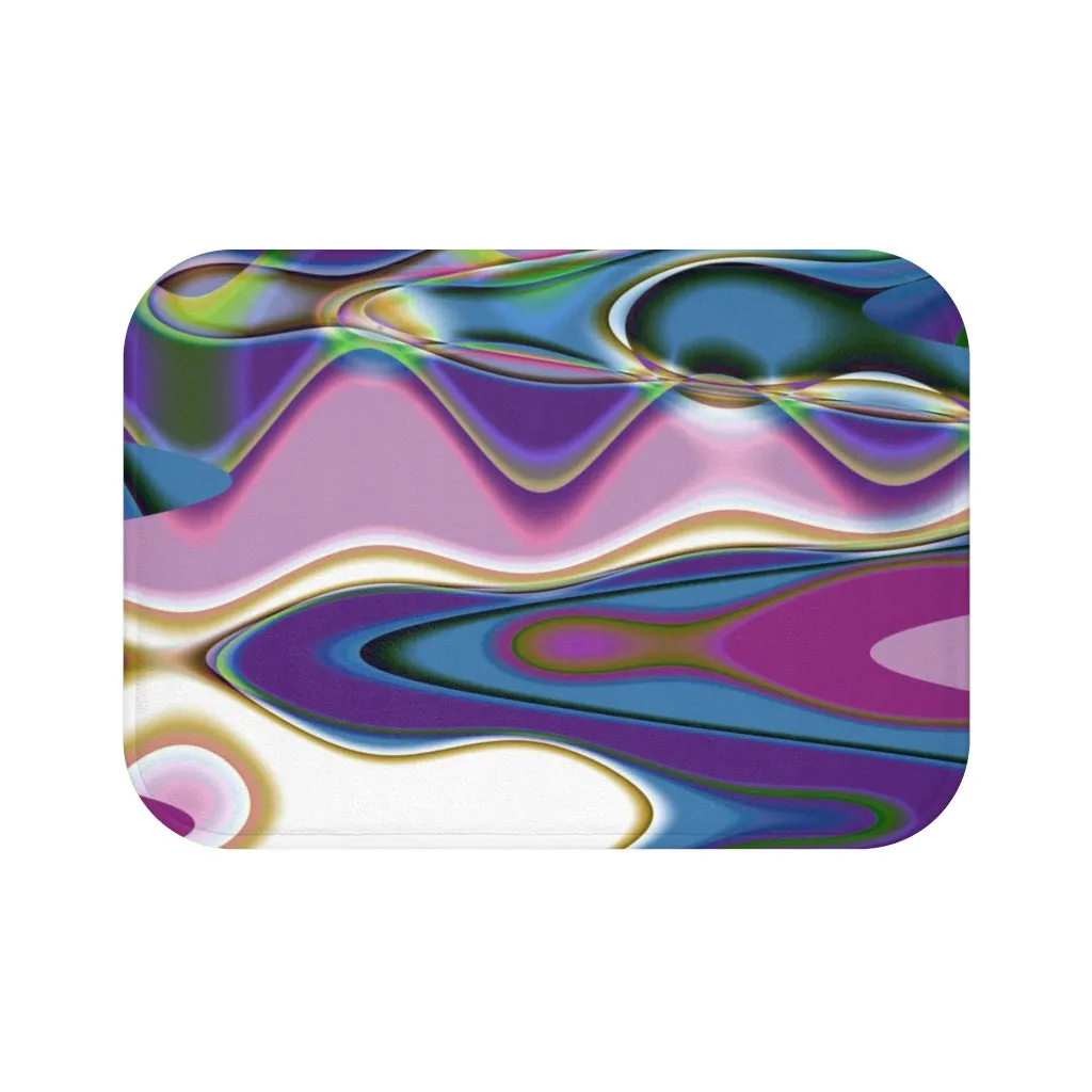 Abstract Bath Mat | Blue Purple Green