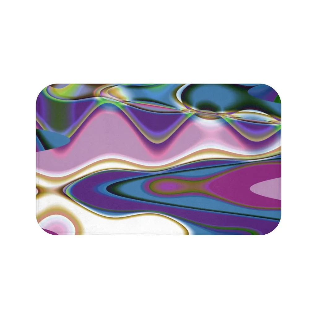 Abstract Bath Mat | Blue Purple Green