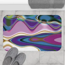 Abstract Bath Mat | Blue Purple Green