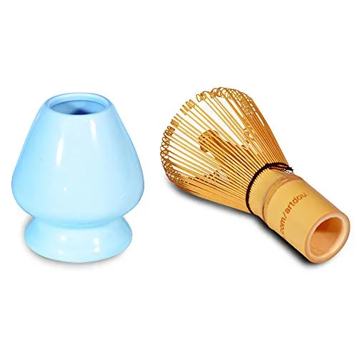 Bamboo Matcha Whisk Holder Chasen Stand Porcelain (Blue)