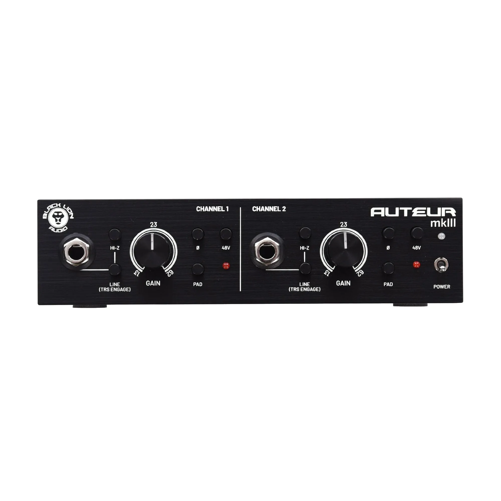 Black Lion Audio Auteur MKIII Dual Channel Mic and Instrument Preamplifier