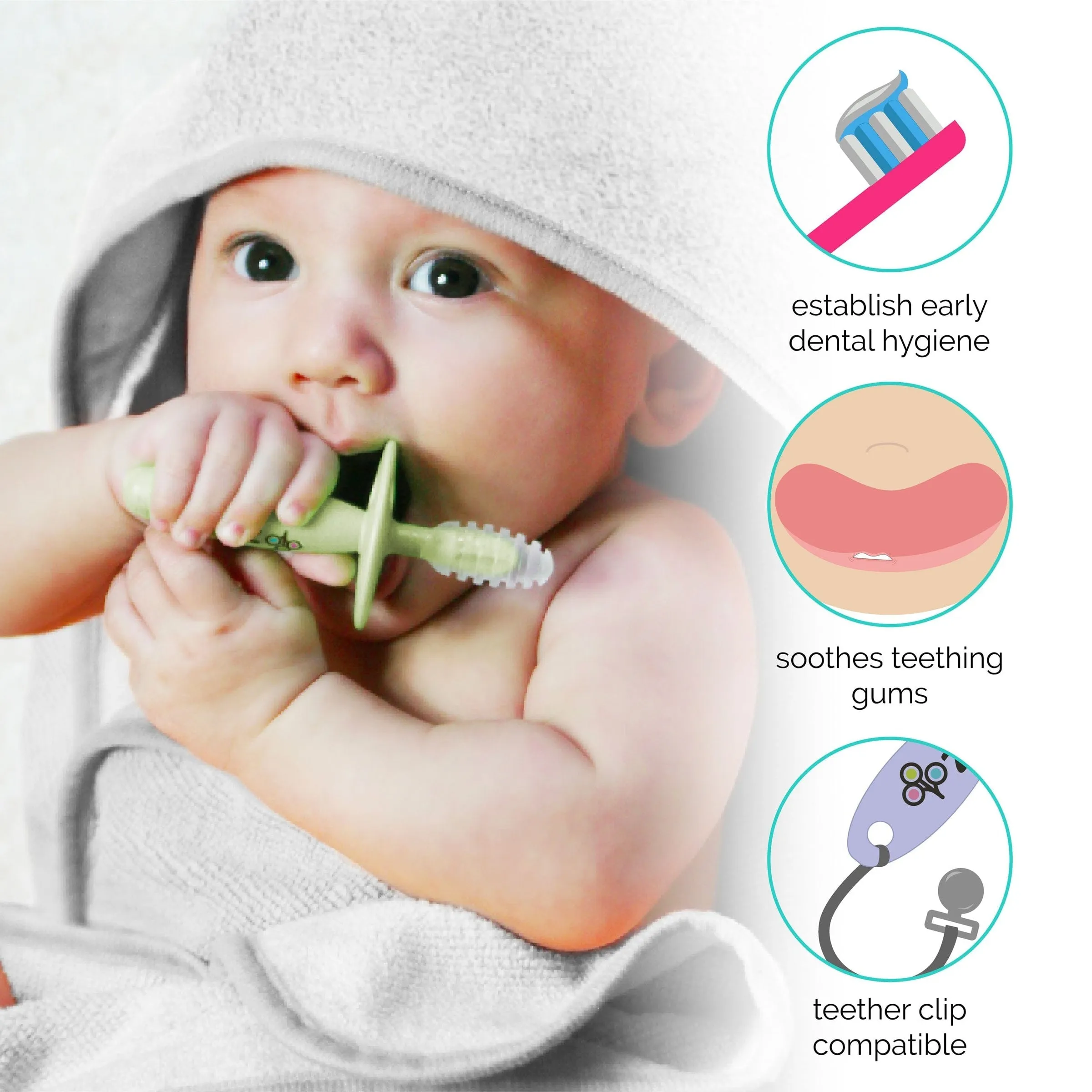 Chubby Gummy Teether 2 Pack - Lilac   Ash Grey by Zoli