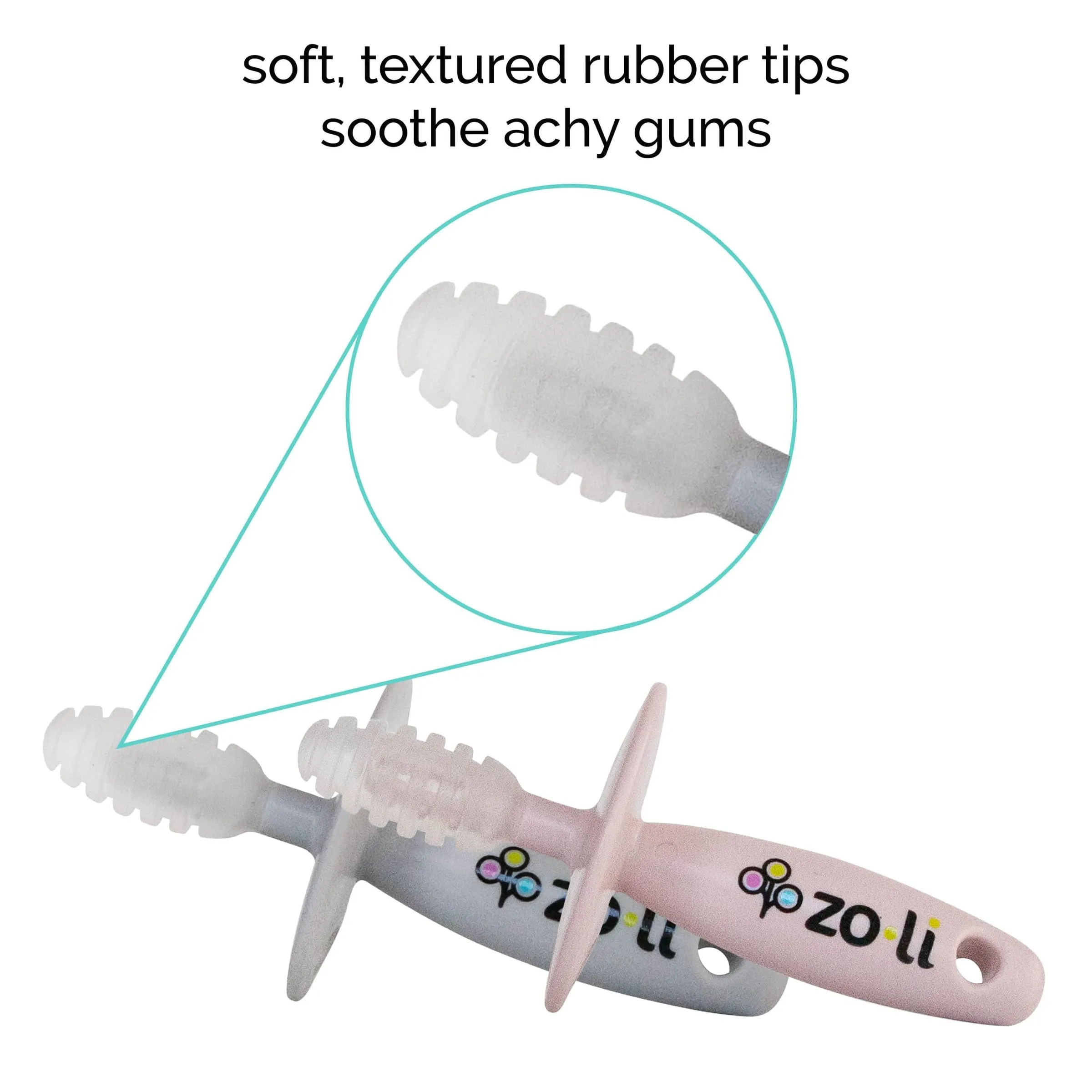 Chubby Gummy Teether 2 Pack - Lilac   Ash Grey by Zoli