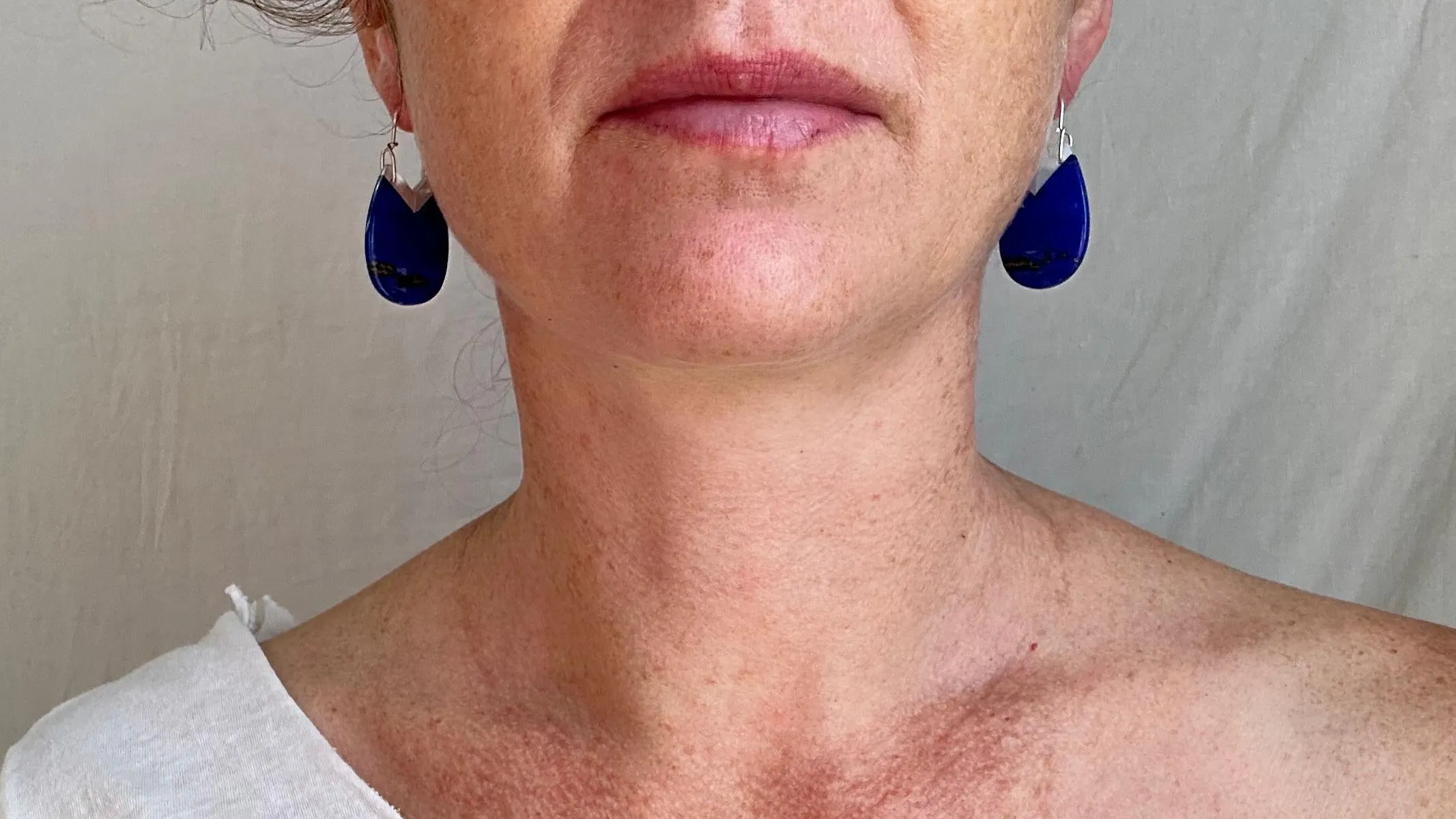 Lapis Lazuli & Sterling Silver Drop Earrings. 2053