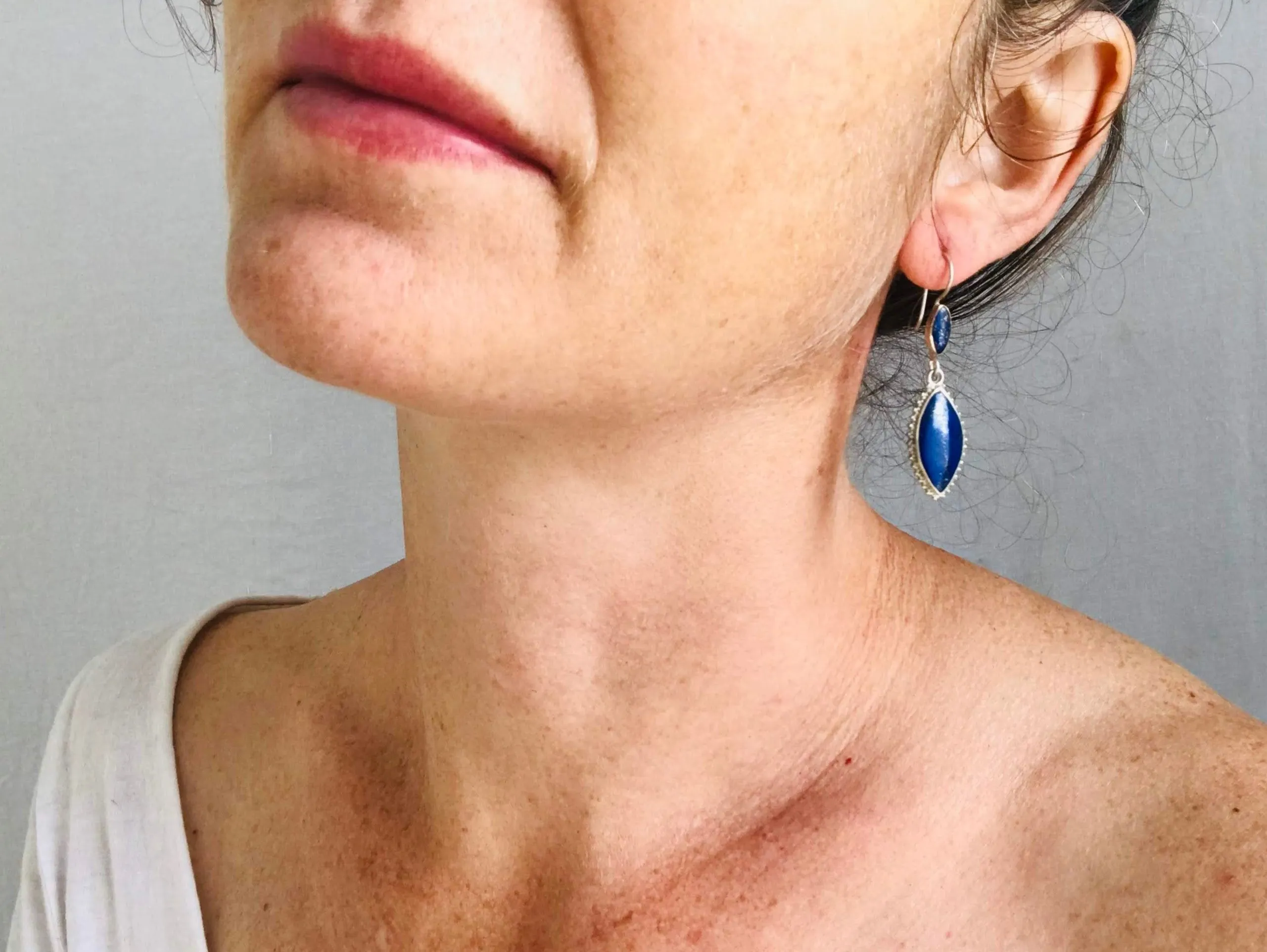Lapis Lazuli & Sterling Silver Drop Earrings.
