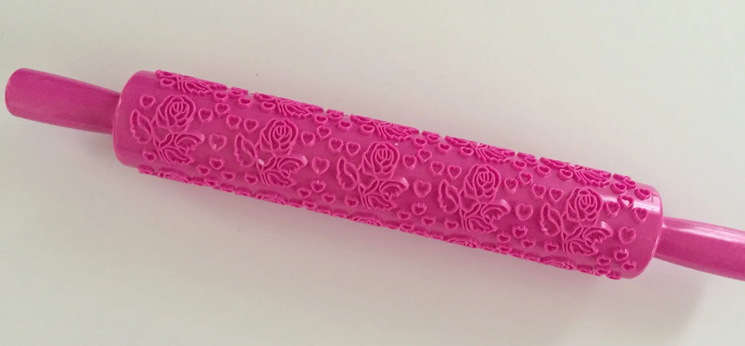 New Rose Leaves Fondant Rolling Pin Dough Rolling Pin Cake Baking Tool Decorating Sugar craft Roses Gumpaste Baking Supplies Tools Dough