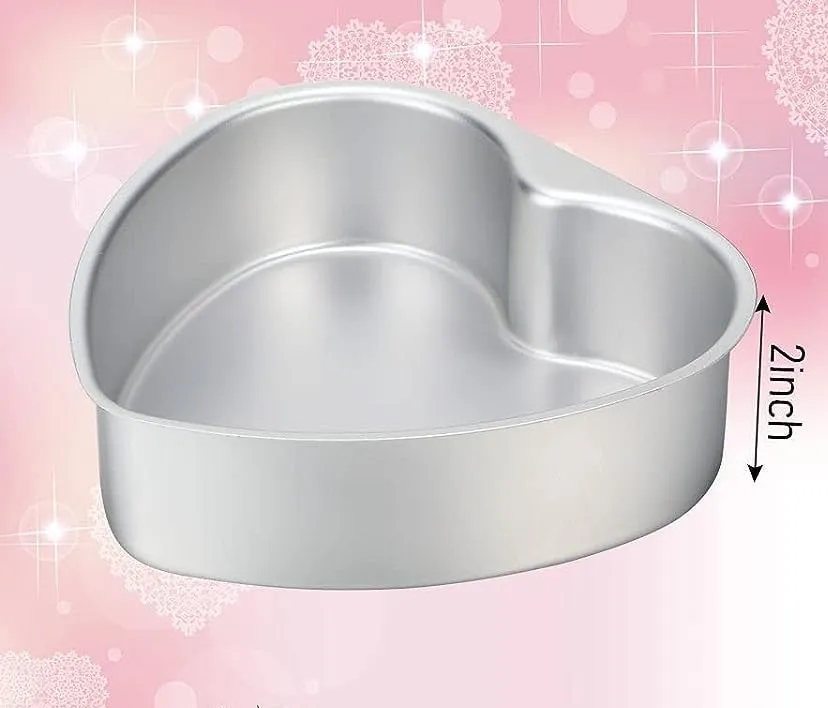 Rinkle Trendz® Aluminium Heart Cake Mould Cake Pan Cake Tin 7 Inches for Baking Half 1/2 kg 500 Grams for Oven