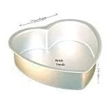 Rinkle Trendz® Aluminium Heart Cake Mould Cake Pan Cake Tin 7 Inches for Baking Half 1/2 kg 500 Grams for Oven