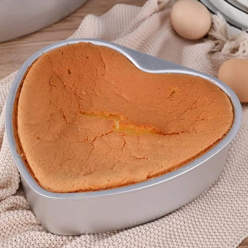 Rinkle Trendz® Aluminium Heart Cake Mould Cake Pan Cake Tin 7 Inches for Baking Half 1/2 kg 500 Grams for Oven