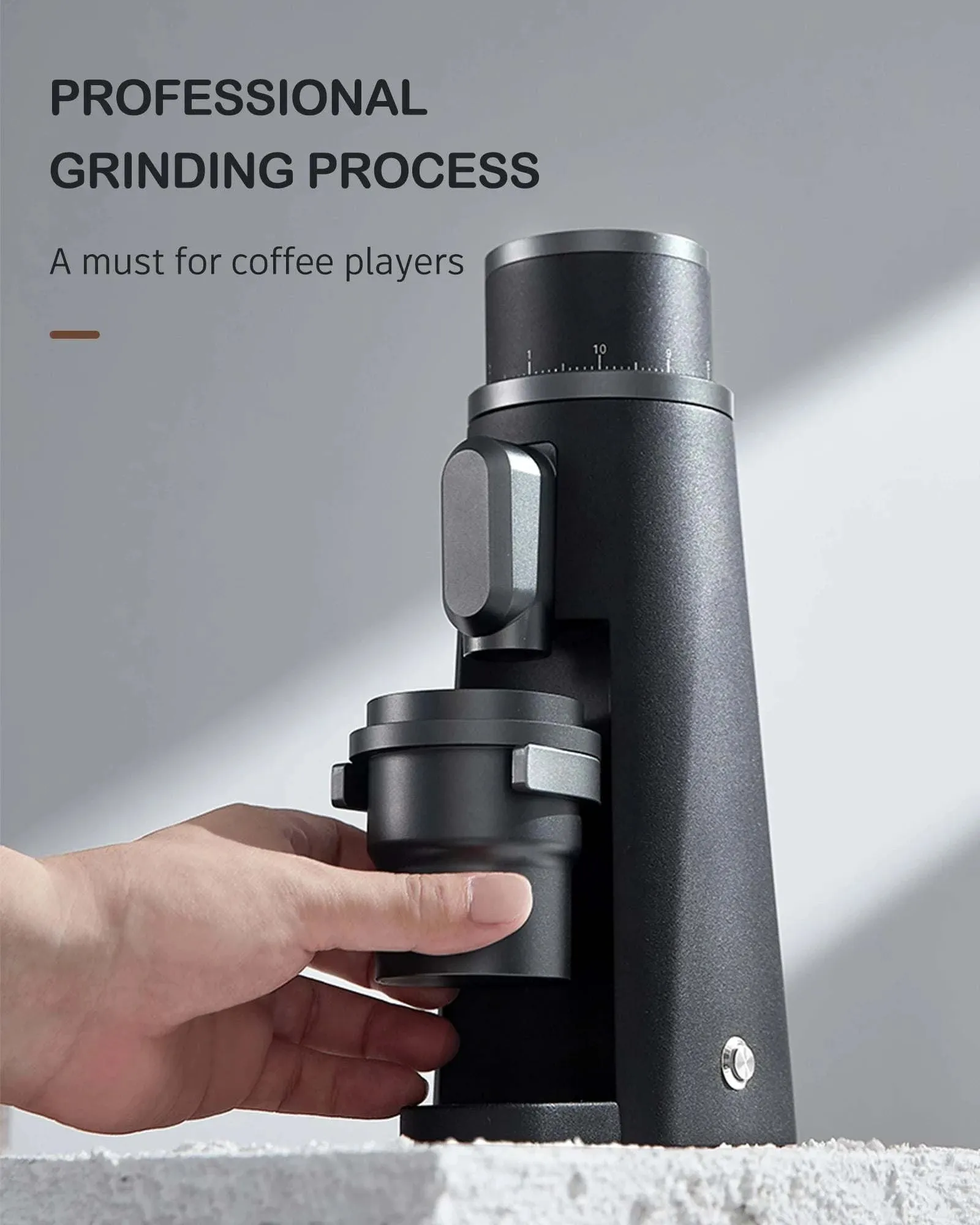 STARSEEKER EDGE Electric Coffee Grinder Black White 48MM Burr Grinders Espresso Stepless Fineness Adjustment Coffee Machine