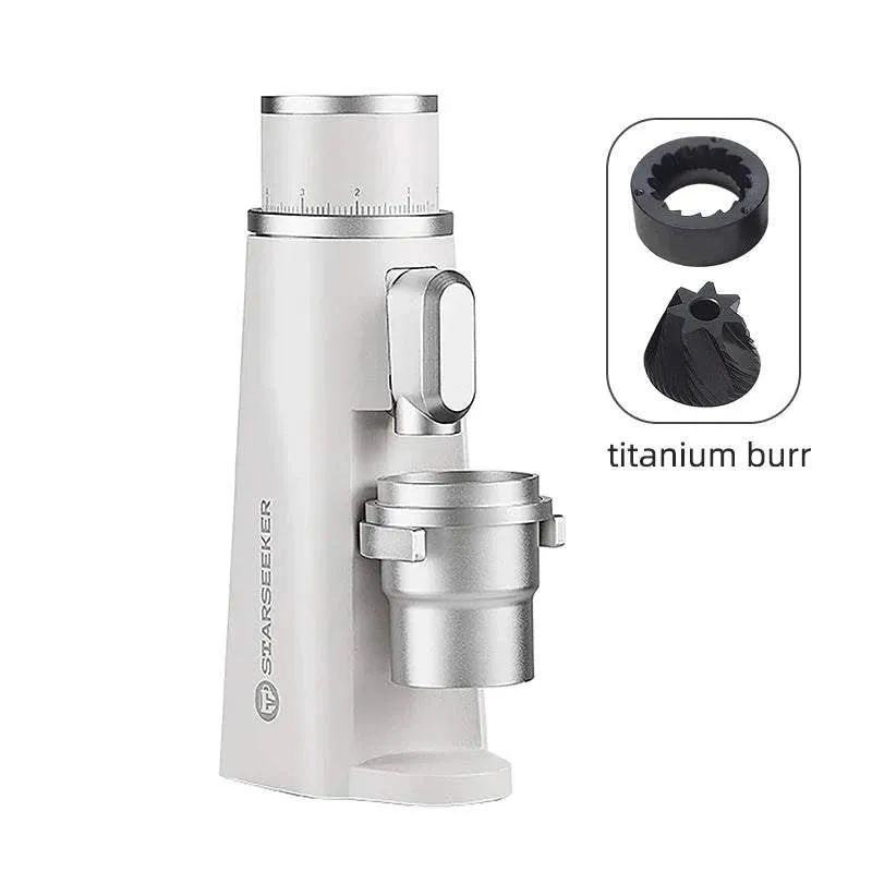 STARSEEKER EDGE Electric Coffee Grinder Black White 48MM Burr Grinders Espresso Stepless Fineness Adjustment Coffee Machine