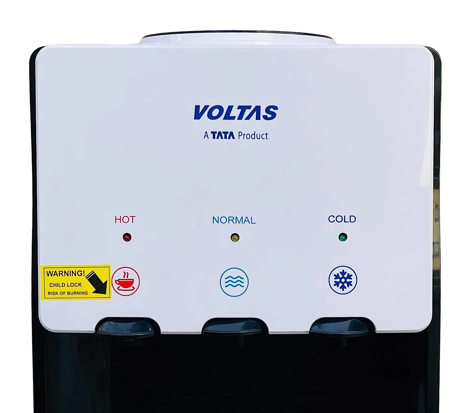 Voltas Spring TT Plus Table Top Water Dispenser with Three Temperature Tap and Compact Design (White and Black)