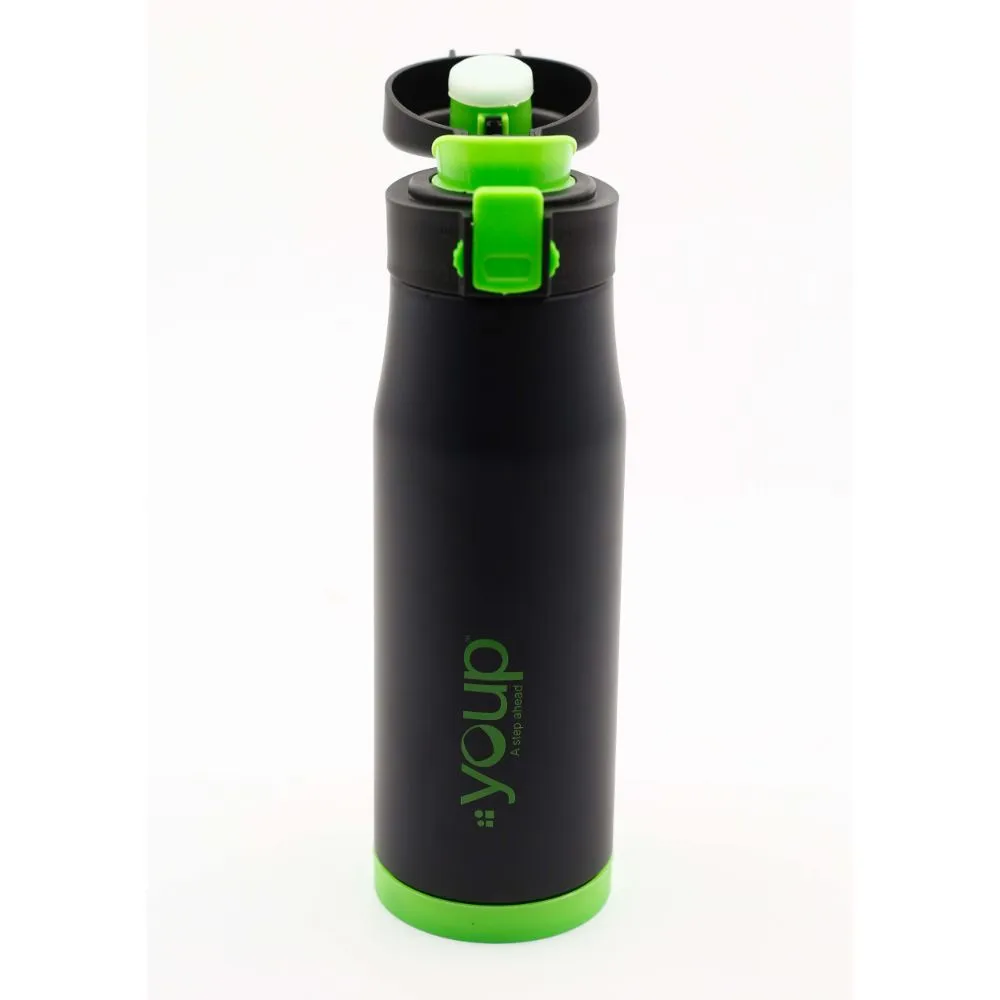 Youp Thermosteel Insulated Green Color Water Bottle Blacky - 600 Ml